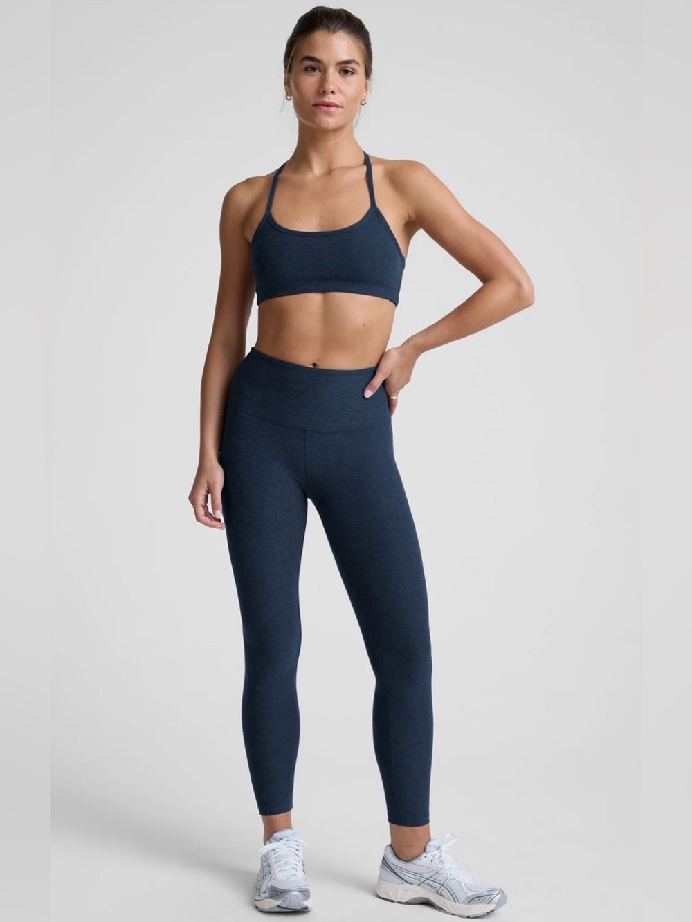 Beyond Yoga Caught in the Midi High Waisted Leggings, Navy, Medium
